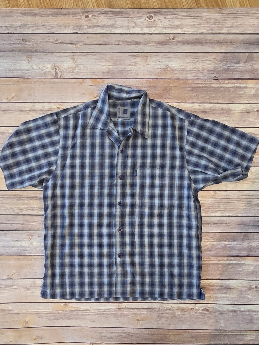 Pineapple Connection Gray Plaid Button-Up Shirt